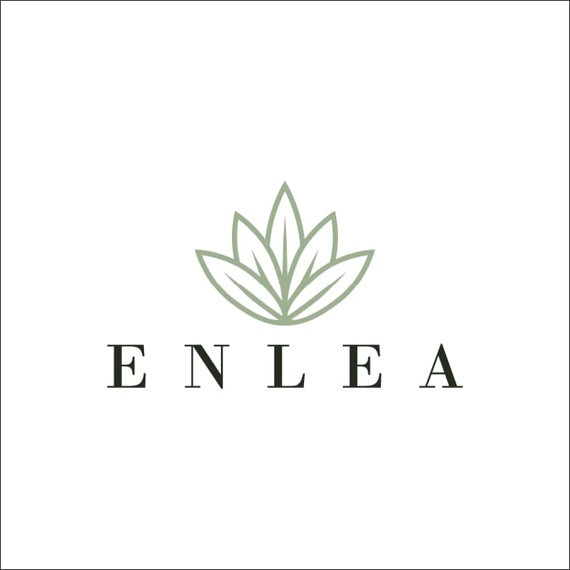 Prírodné logo značky Enlea – dizajn loga pre kozmetiku