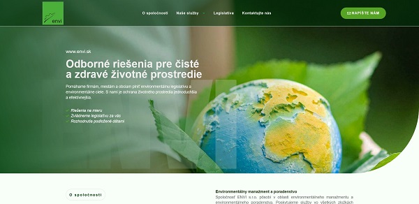 Tvorba web stránok pre predajcu ekologických produktov