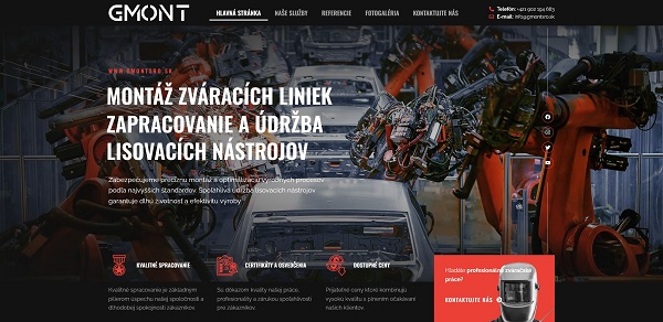 Tvorba web stránok pre montážnu firmu – realizácia WEB-STAR