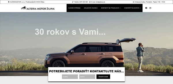 Tvorba web stránky pre predajcu automobilov – realizácia WEB-STAR