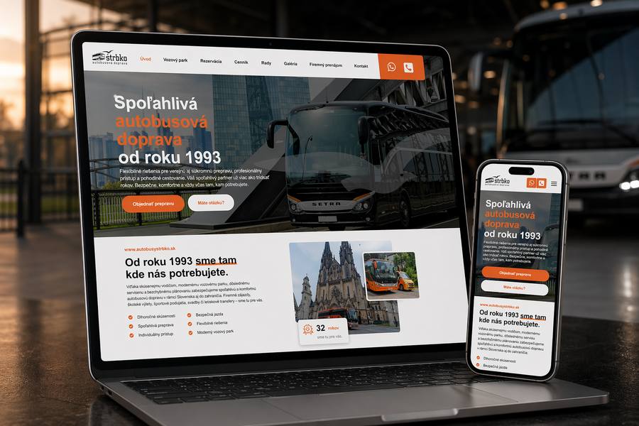 Autobusy Štrbko – moderná webstránka pre autobusovú dopravu