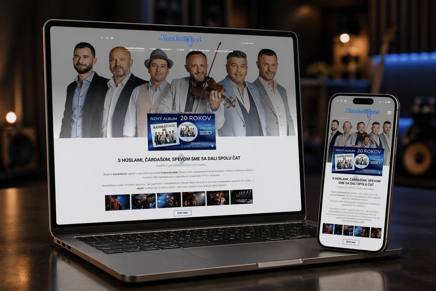 Kandráčovci – moderná webstránka pre hudobnú skupinu