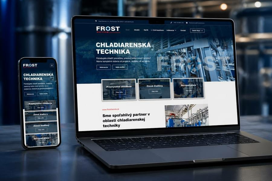 Tvorba webstránky pre Frost Service s.r.o. – moderný firemný web od WEB-STAR