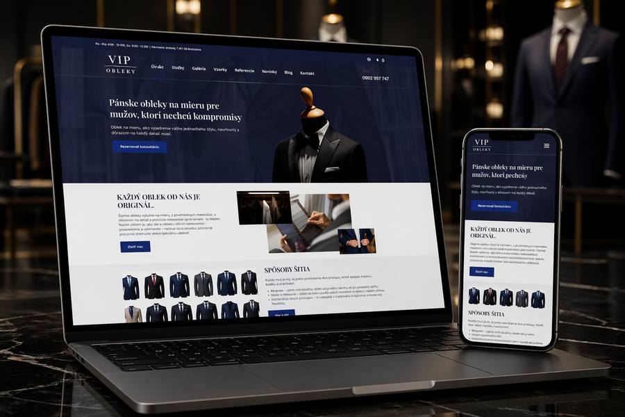 VIP Obleky – luxusná webová prezentácia na mieru